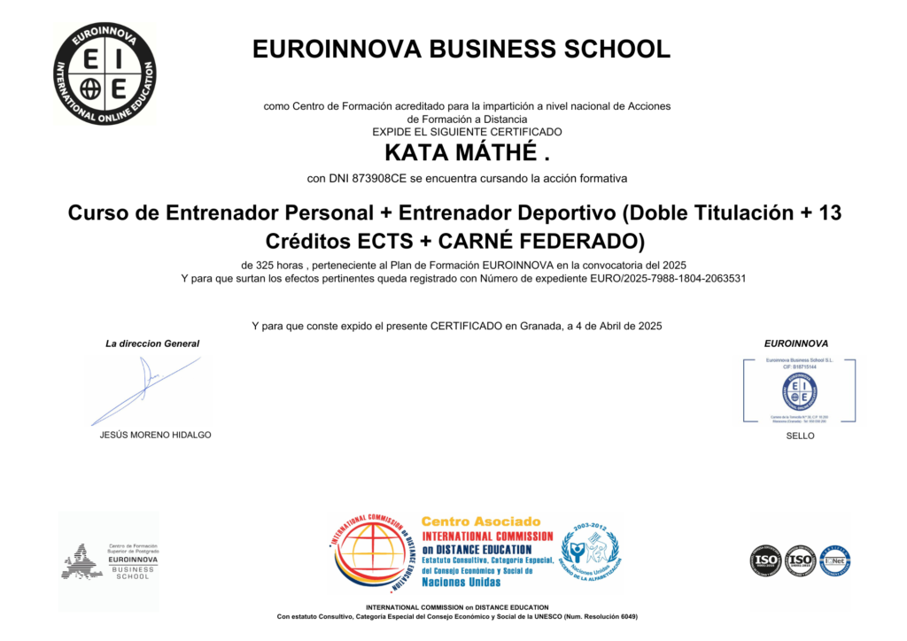 Certification personal trainer