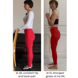 Glute revival course for 40+ women. before - after