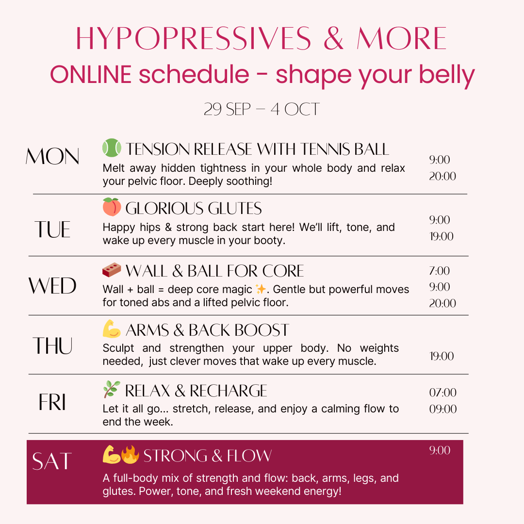 hypopressive online classes - low pressure fitness