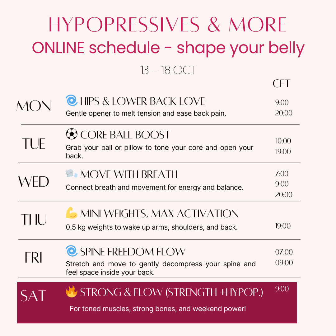 hypopressive online classes - low pressure fitness