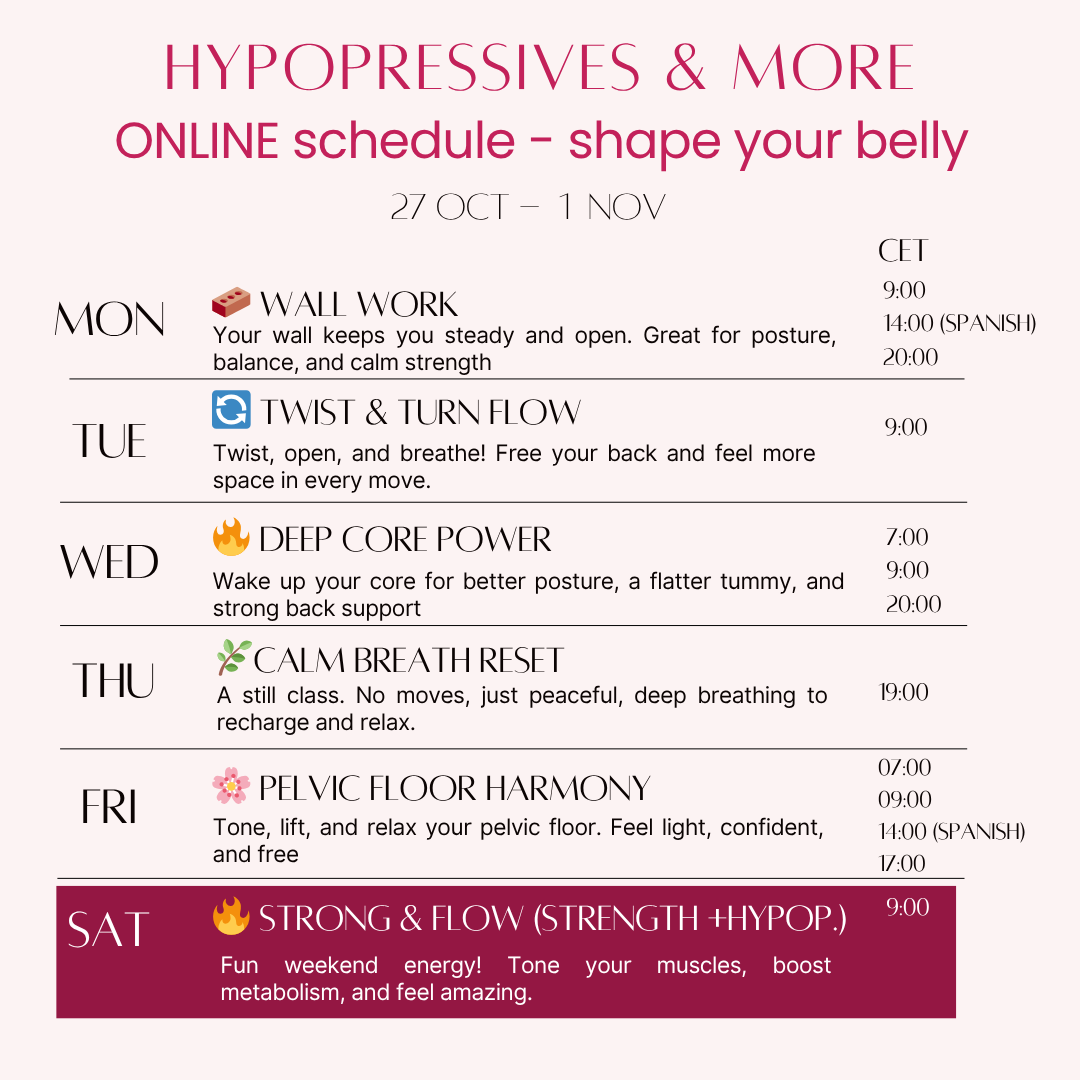 daily short online hyporpessive classes. In english an in spanish