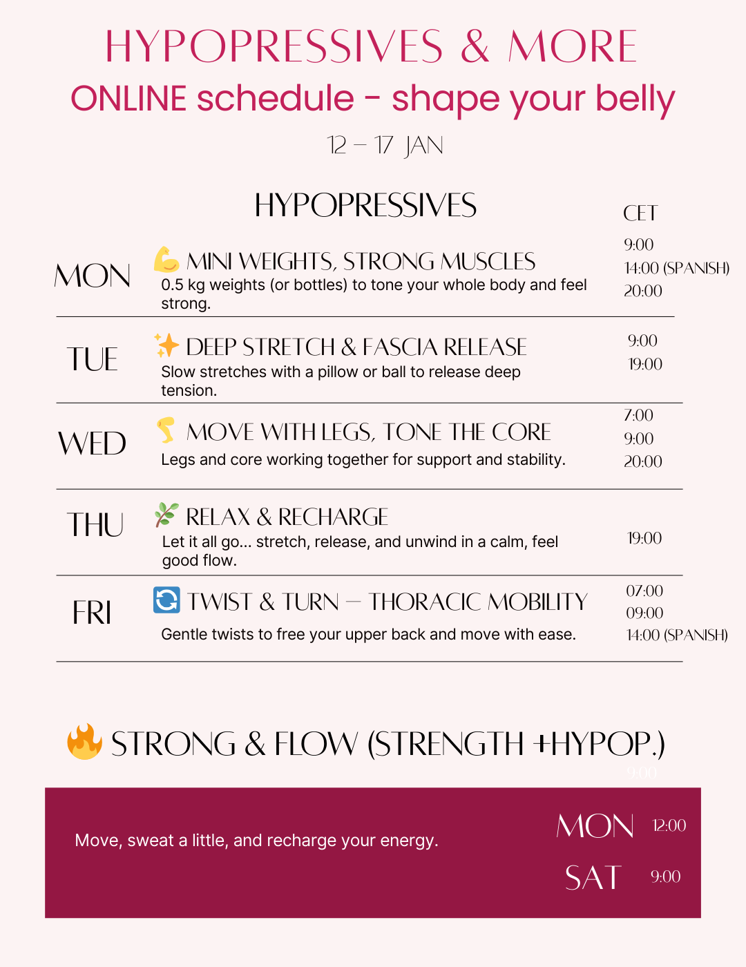 hypopressive - low pressure fintess - live classes