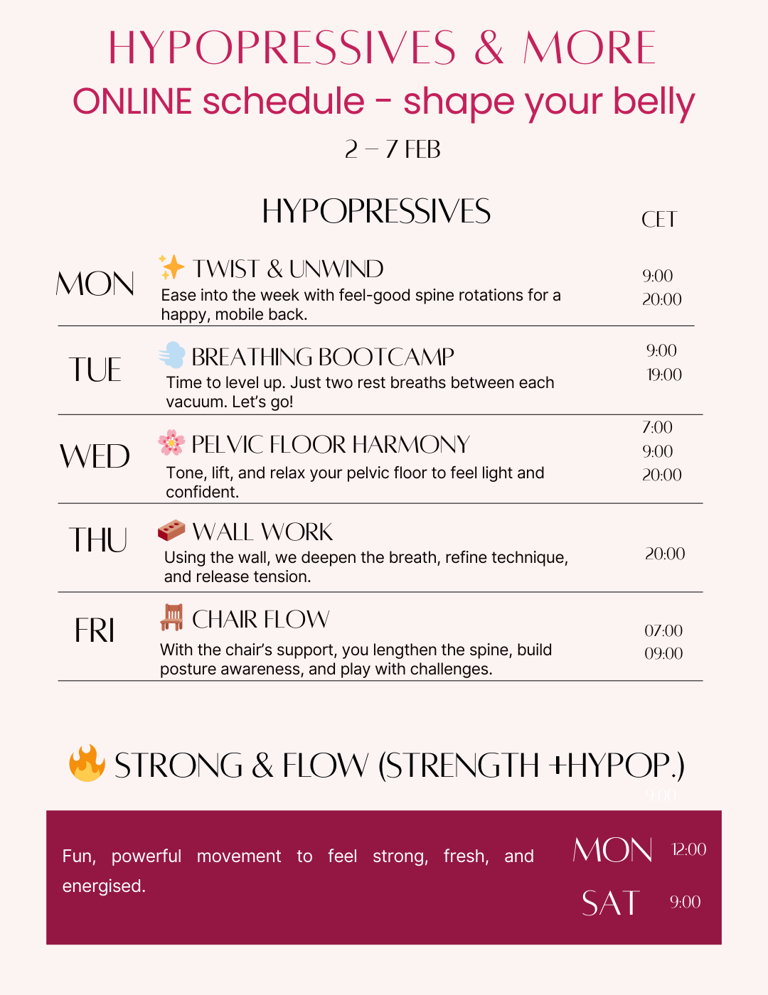 hypopressive - low pressure fintess - live classes