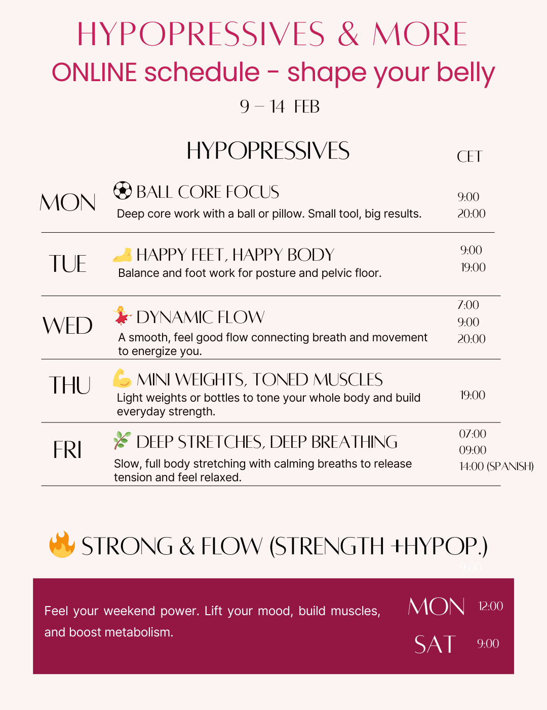 hypopressive - low pressure fintess - live classes