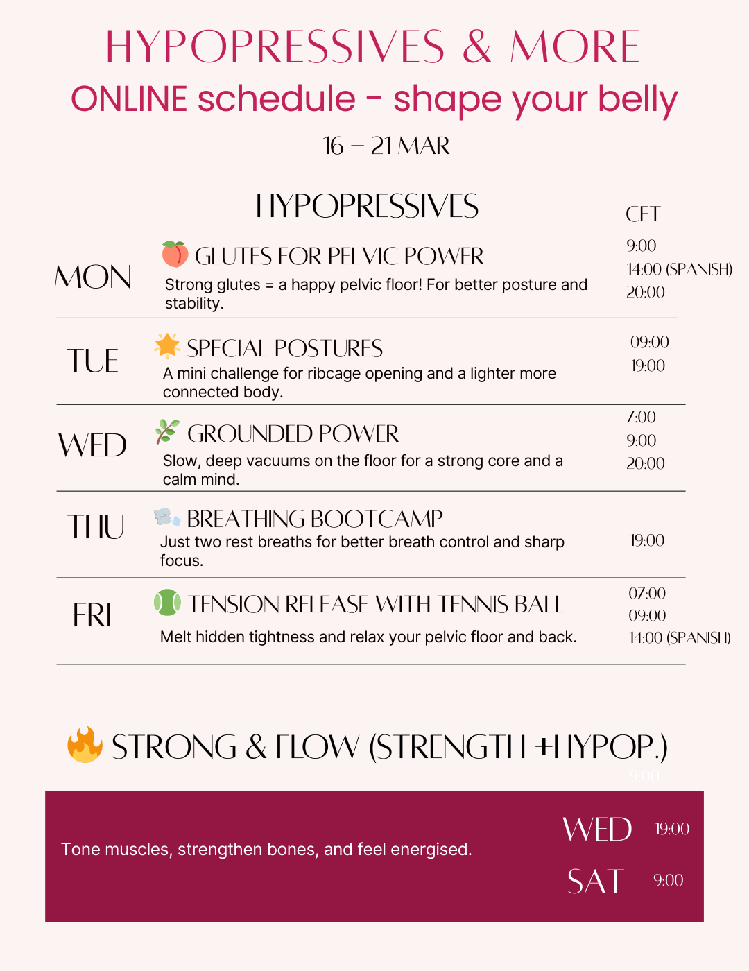 hypopressive - low pressure fitness- live classes