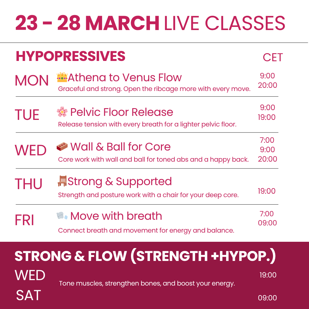 hypopressive - low pressure fitness- live classes